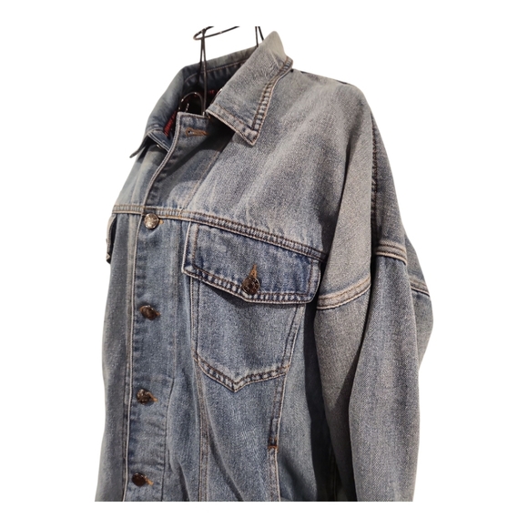 DISNEY Member Of The Minnie Mouse Club Denim Jacket Women Large Faded Embroider - Picture 8 of 12